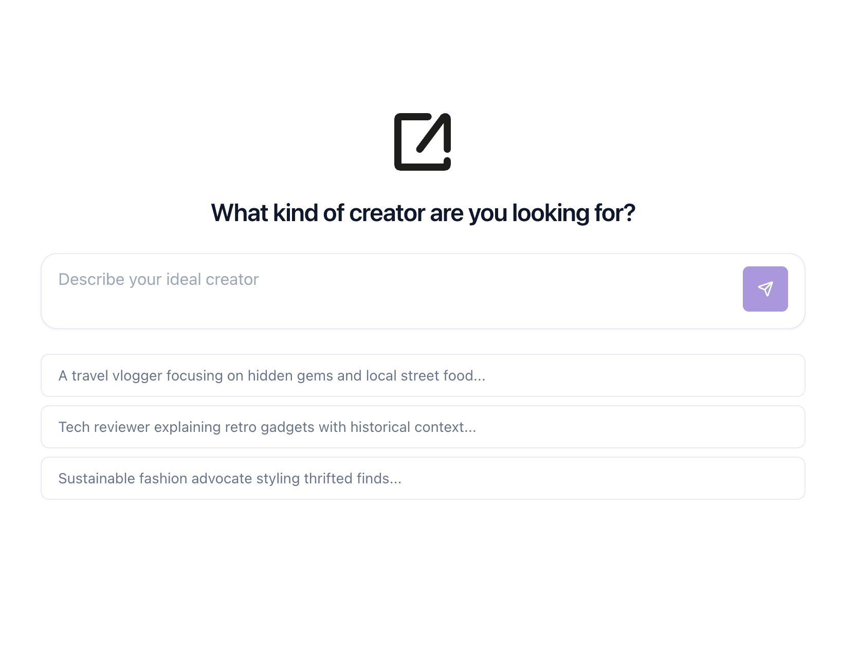 Find creators that sell your products